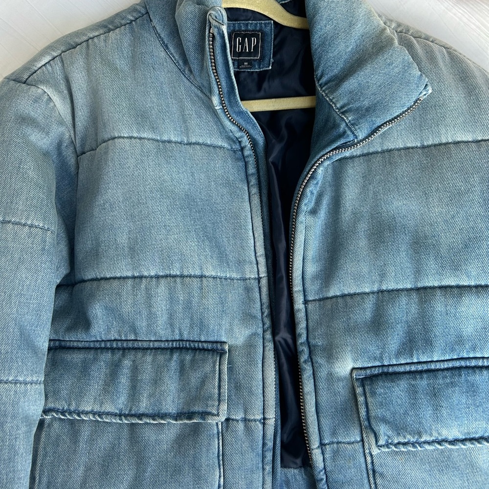Gap denim puffer jacket
